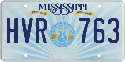 MS license plate HVR763