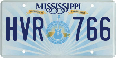MS license plate HVR766