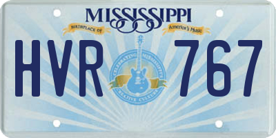 MS license plate HVR767