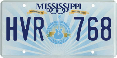 MS license plate HVR768