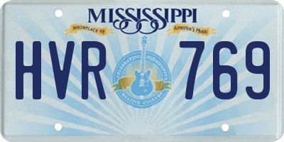 MS license plate HVR769