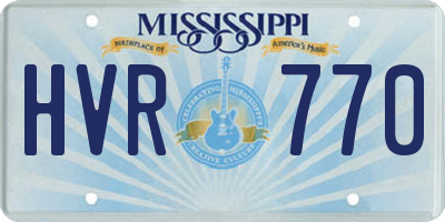MS license plate HVR770