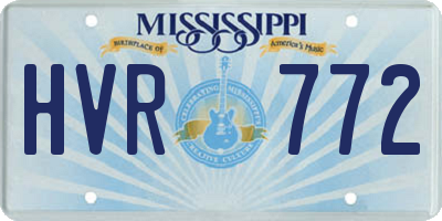 MS license plate HVR772