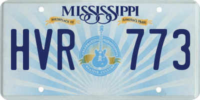 MS license plate HVR773