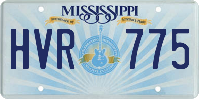 MS license plate HVR775