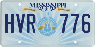 MS license plate HVR776