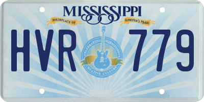 MS license plate HVR779