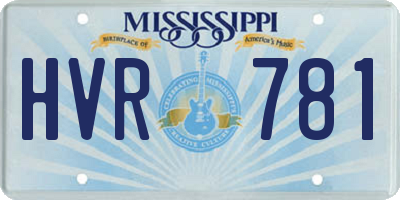 MS license plate HVR781