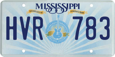 MS license plate HVR783