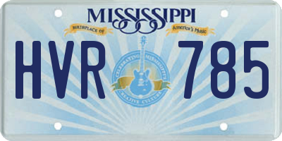 MS license plate HVR785