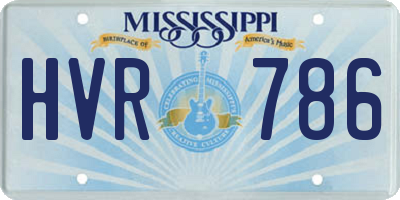 MS license plate HVR786