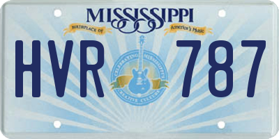 MS license plate HVR787