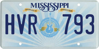 MS license plate HVR793