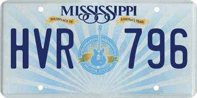 MS license plate HVR796