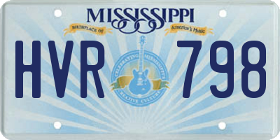 MS license plate HVR798