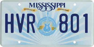 MS license plate HVR801