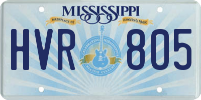 MS license plate HVR805
