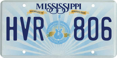MS license plate HVR806