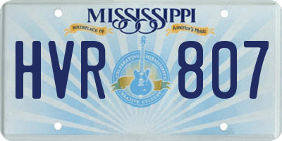 MS license plate HVR807