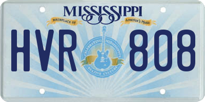 MS license plate HVR808