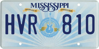 MS license plate HVR810