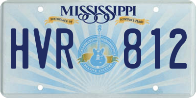 MS license plate HVR812