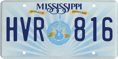 MS license plate HVR816
