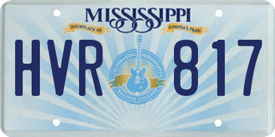 MS license plate HVR817