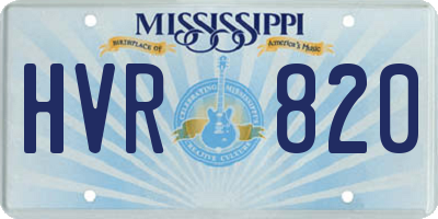 MS license plate HVR820