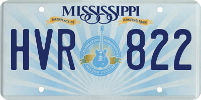 MS license plate HVR822