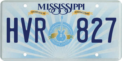 MS license plate HVR827