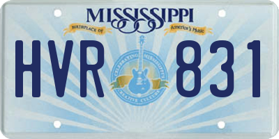 MS license plate HVR831