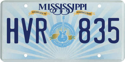 MS license plate HVR835