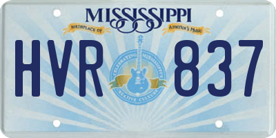 MS license plate HVR837