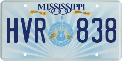 MS license plate HVR838