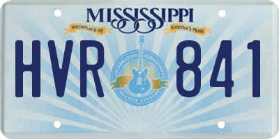 MS license plate HVR841