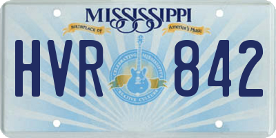 MS license plate HVR842