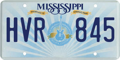MS license plate HVR845