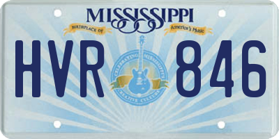 MS license plate HVR846