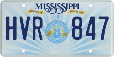 MS license plate HVR847