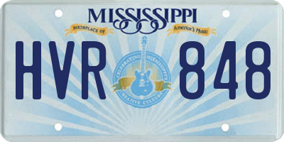 MS license plate HVR848