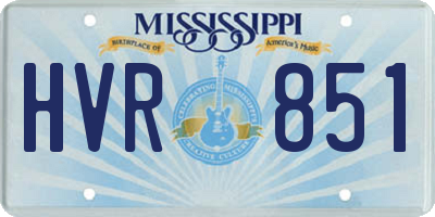 MS license plate HVR851