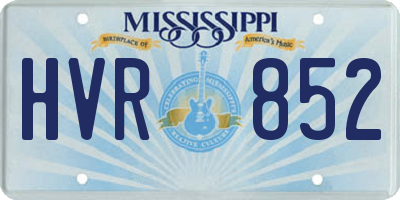 MS license plate HVR852