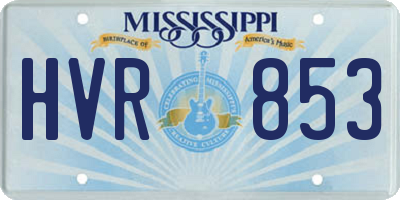 MS license plate HVR853