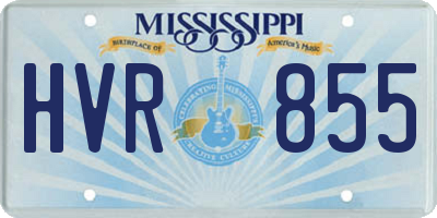MS license plate HVR855