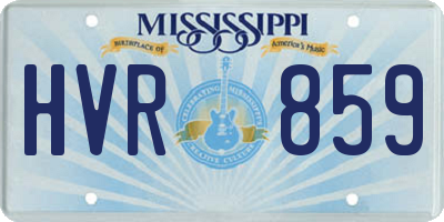 MS license plate HVR859