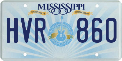 MS license plate HVR860