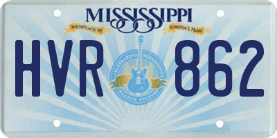 MS license plate HVR862