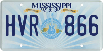 MS license plate HVR866