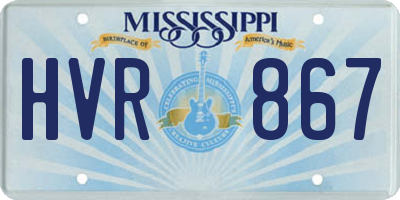 MS license plate HVR867